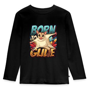 Australian Sugar Glider Short-headed Gliders - Kids' Premium Longsleeve Shirt - black - Front - AI Model Kid Male (0cm)