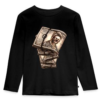 Dollars - Kids' Premium Longsleeve Shirt - black - Front - AI Model Kid Male (0cm)