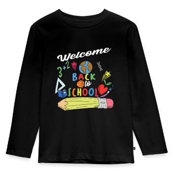 Retour à l’école - T-shirt manches longues Premium Enfant - noir - Devant - AI Model Kid Male (0cm)