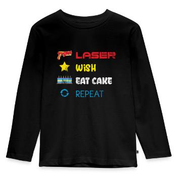 Lasertag - Joyeux anniversaire - T-shirt manches longues Premium Enfant - noir - Devant - AI Model Kid Male (0cm)