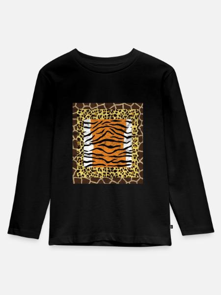 tiefer Dschungel - Kinder Premium Bio Langarmshirt - Schwarz