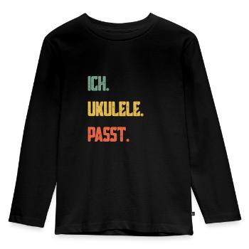 Ukulele - Kinder Premium Bio Langarmshirt - Schwarz - Vorne - AI Model Kid Male (0cm)