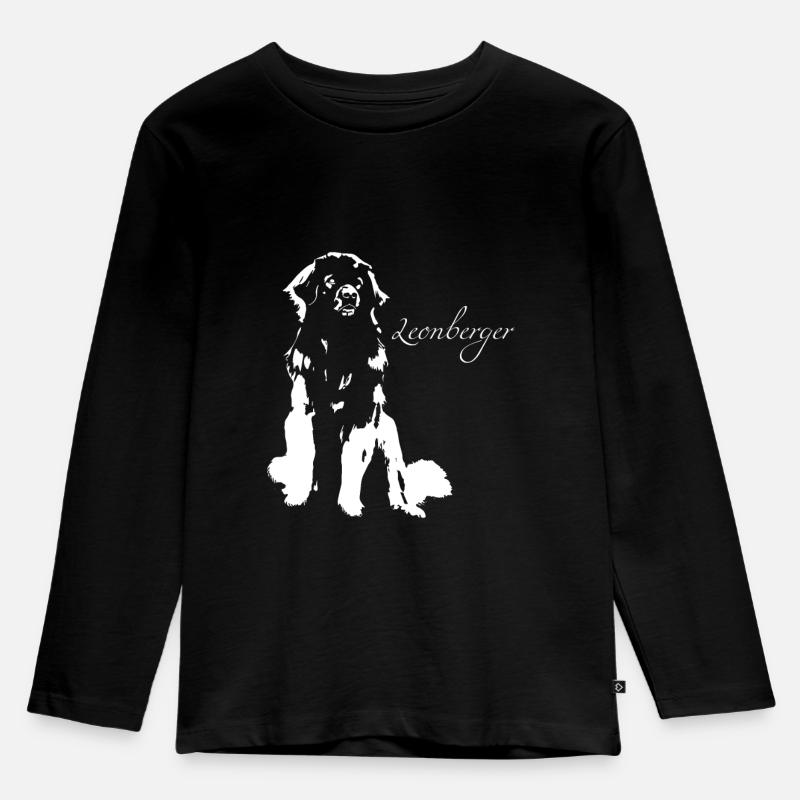Leonberger - Kinder Premium Bio Langarmshirt - Schwarz
