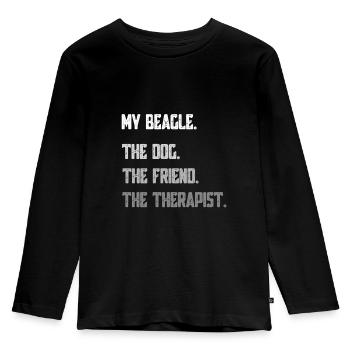 Beagle - Kinder Premium Bio Langarmshirt - Schwarz - Vorne - AI Model Kid Male (0cm)