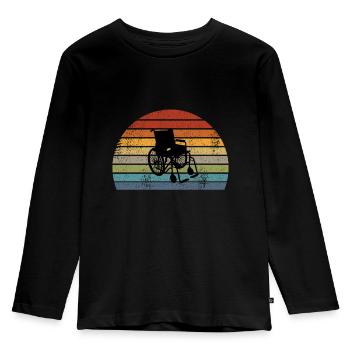 Rollstuhl - Kinder Premium Bio Langarmshirt - Schwarz - Vorne - AI Model Kid Male (0cm)