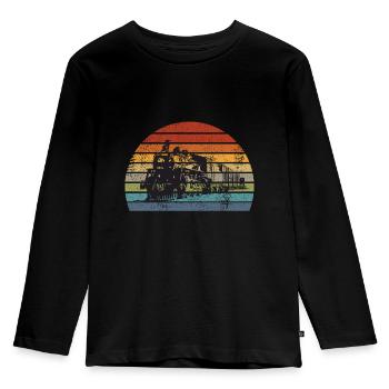 Trains - Kids' Premium Longsleeve Shirt - black - Front - AI Model Kid Male (0cm)