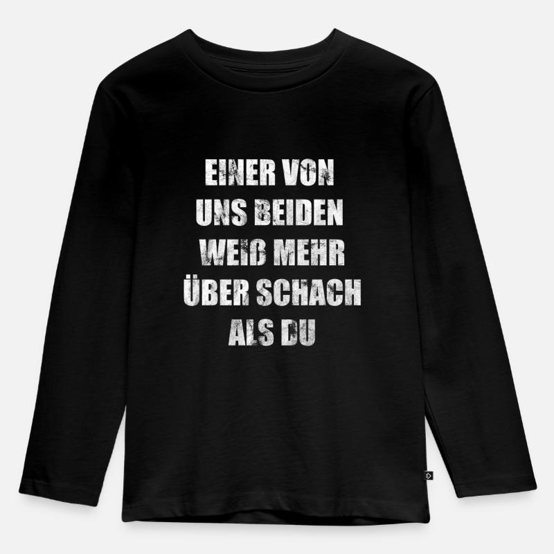 Schach - Kinder Premium Bio Langarmshirt - Schwarz