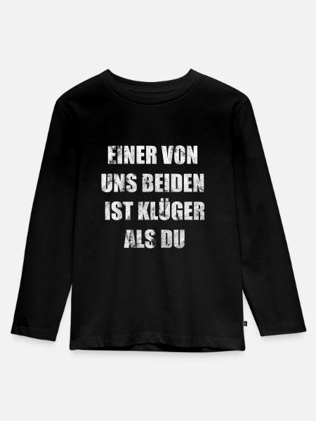 Lustiger Spruch - Kinder Premium Bio Langarmshirt - Schwarz