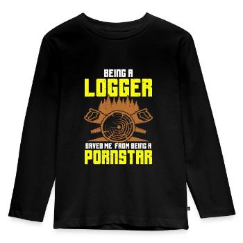 Lumberjack - Kids' Premium Longsleeve Shirt - black - Front - AI Model Kid Male (0cm)