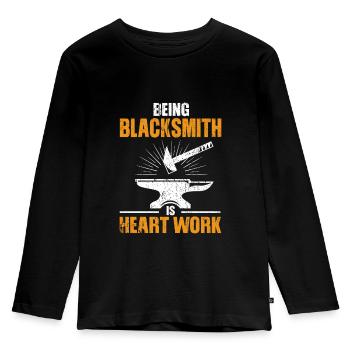 Blacksmith - Kids' Premium Longsleeve Shirt - black - Front - AI Model Kid Male (0cm)