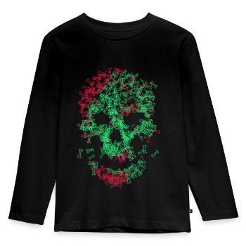 Skull of bones - Kids' Premium Longsleeve Shirt - black - Front - AI Model Kid Male (0cm)