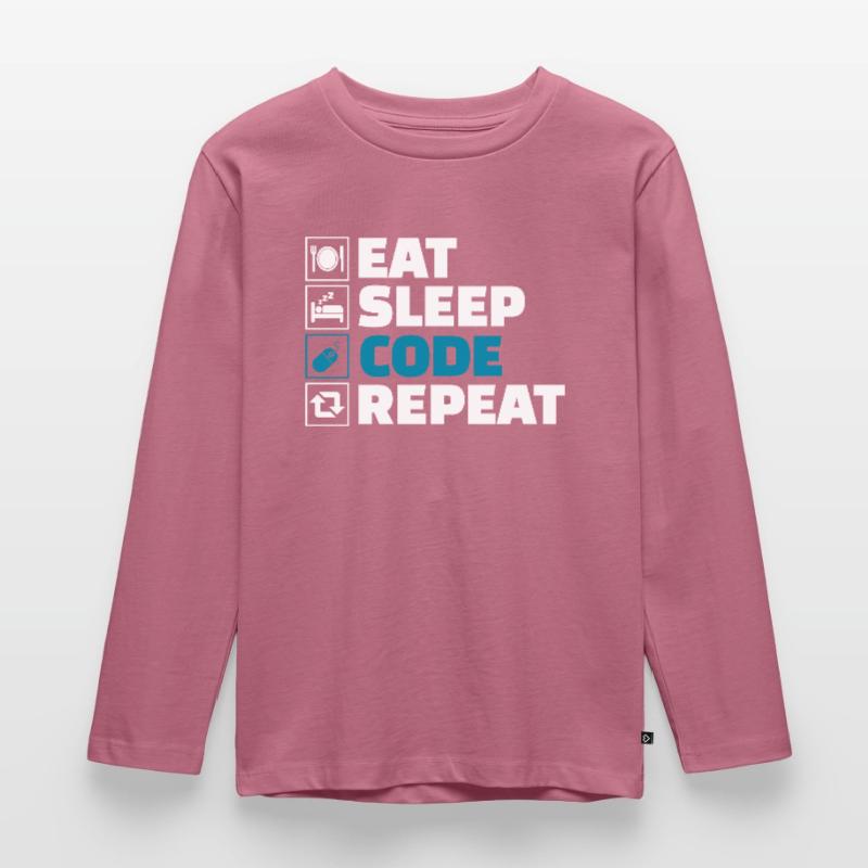 Eat Sleep Code Repeat Developer Kinder Premium Bio Langarmshirt