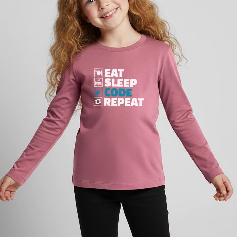 Eat Sleep Code Repeat Developer Kinder Premium Bio Langarmshirt