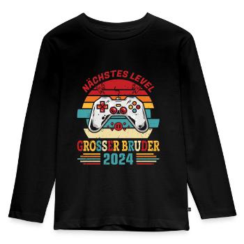Kinder Junge Mädchen Kindergarten Ninja - Kinder Premium Bio Langarmshirt - Schwarz - Vorne - AI Model Kid Male (0cm)