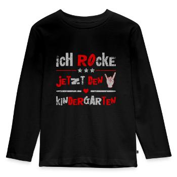 Ich Rocke Jetzt Den Kindergarten Geschenk Kita - Kinder Premium Bio Langarmshirt - Schwarz - Vorne - AI Model Kid Male (0cm)