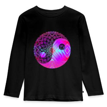 Psytrance Goa Trance Gift Shirt DJ Ladies - Kids' Premium Longsleeve Shirt - black - Front - AI Model Kid Male (0cm)