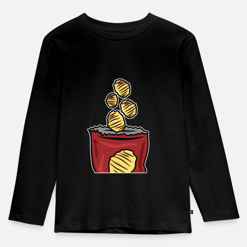Crisps Bristish Chips Snack Gift - Kids' Premium Longsleeve Shirt - black