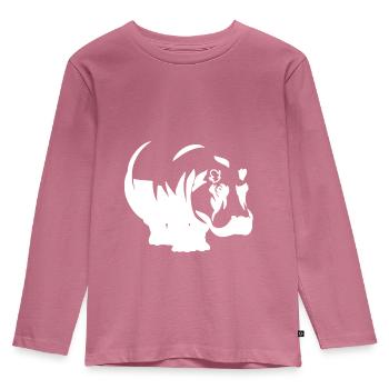 Nilpferd - Kinder Premium Bio Langarmshirt - Mauve - Vorne - AI Model Kid Female (0cm)