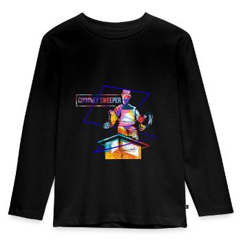 Cadeau polygone ramoneur - T-shirt manches longues Premium Enfant - noir - Devant - AI Model Kid Male (0cm)
