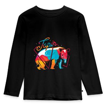 Tapire Polygone - T-shirt manches longues Premium Enfant - noir - Devant - AI Model Kid Male (0cm)
