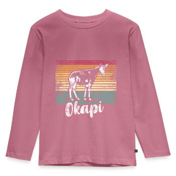 Okapi Geschenk - Kinder Premium Bio Langarmshirt - Mauve - Vorne - AI Model Kid Female (0cm)