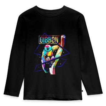 polygone Gibbon - T-shirt manches longues Premium Enfant - noir - Devant - AI Model Kid Male (0cm)
