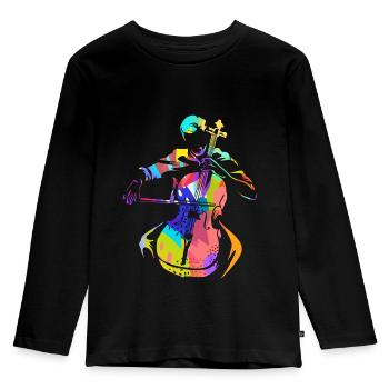Cadeau de violoncelle - T-shirt manches longues Premium Enfant - noir - Devant - AI Model Kid Male (0cm)