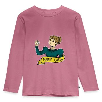 Marie Curie - Kinder Premium Bio Langarmshirt - Mauve - Vorne - AI Model Kid Female (0cm)
