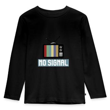 NO SIGNAL TV - Test picture Retro Classic - Kids' Premium Longsleeve Shirt - black - Front - AI Model Kid Male (0cm)