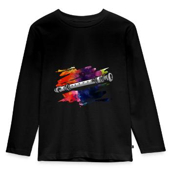 recorder - Kids' Premium Longsleeve Shirt - black - Front - AI Model Kid Male (0cm)