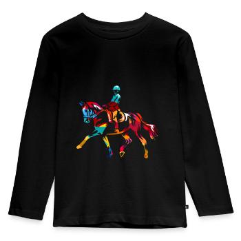 Dressage gift - Kids' Premium Longsleeve Shirt - black - Front - AI Model Kid Male (0cm)