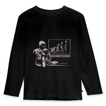 Geschichtslehrer Geschichte Lehrer - Kinder Premium Bio Langarmshirt - Schwarz - Vorne - AI Model Kid Male (0cm)
