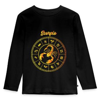Scorpio Scorpio Zodiac Zodiac Horoscope Star - Kids' Premium Longsleeve Shirt - black - Front - AI Model Kid Male (0cm)