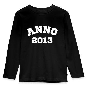 Anno 2013 Geburtstag Geburtsjahr - Kinder Premium Bio Langarmshirt - Schwarz - Vorne - AI Model Kid Male (0cm)