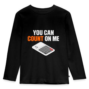 calculator - Kids' Premium Longsleeve Shirt - black - Front - AI Model Kid Male (0cm)