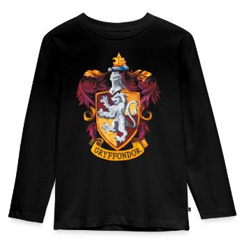 Harry Potter Emblem Gryffindor Painting - Kids' Premium Longsleeve Shirt - black - Front - AI Model Kid Male (0cm)