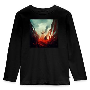 Rage Wut - Kids' Premium Longsleeve Shirt - black - Front - AI Model Kid Male (0cm)