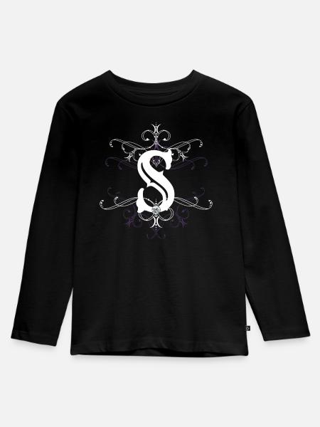 Buchstabe S Buchstabe-S - Kinder Premium Bio Langarmshirt - Schwarz