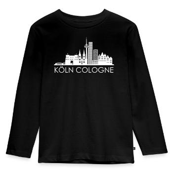 Cologne City Cologne Cathedral City of Cologne Skyline - Kids' Premium Longsleeve Shirt - black - Front - AI Model Kid Male (0cm)
