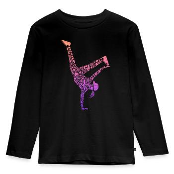 Breakdancing Breakdancer Frauen Mädchen Breakdance - Kinder Premium Bio Langarmshirt - Schwarz - Vorne - AI Model Kid Male (0cm)