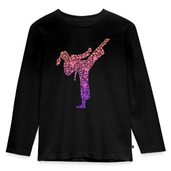 Karate Girl Kampfsport Mädchen Damen Taekwondo - Kinder Premium Bio Langarmshirt - Schwarz - Vorne - AI Model Kid Male (0cm)