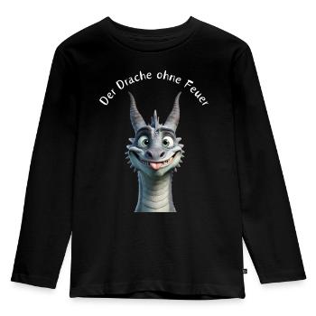 Der Drache ohne Feuer - Kinder Premium Bio Langarmshirt - Schwarz - Vorne - AI Model Kid Male (0cm)