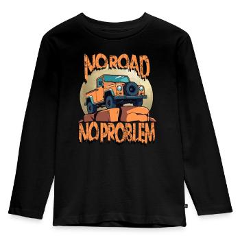 Geländewagen Fahrer - Kinder Premium Bio Langarmshirt - Schwarz - Vorne - AI Model Kid Male (0cm)