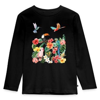 Tropical paradise - Kids' Premium Longsleeve Shirt - black - Front - AI Model Kid Male (0cm)