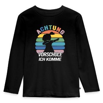 Vorschulkind Verabschieden Kindergarten Vorschule - Kinder Premium Bio Langarmshirt - Schwarz - Vorne - AI Model Kid Male (0cm)