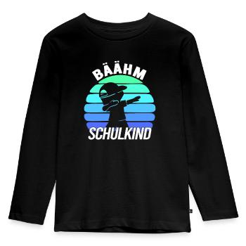Bäähm Schulkind Schuljunge Erstklässler - Kinder Premium Bio Langarmshirt - Schwarz - Vorne - AI Model Kid Male (0cm)