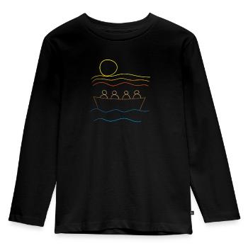 Alle in einem Boot - Kinder Premium Bio Langarmshirt - Schwarz - Vorne - AI Model Kid Male (0cm)