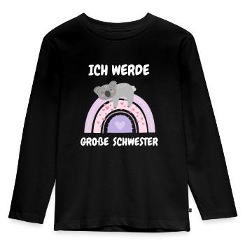 Ich Werde Große Schwester - Baby Koala Herzen - Kinder Premium Bio Langarmshirt - Schwarz - Vorne - AI Model Kid Male (0cm)