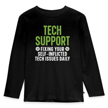 Ne vous inquiétez pas, je sais une chose ou deux sur les ordinateurs - T-shirt manches longues Premium Enfant - noir - Devant - AI Model Kid Male (0cm)