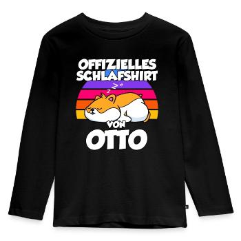 Offizielles Schlafshirt Von Otto - Kinder Premium Bio Langarmshirt - Schwarz - Vorne - AI Model Kid Male (0cm)